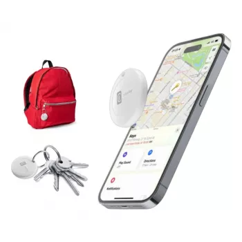 Cellularline Tracy – suunniteltu iOS:lle esineiden paikannin, yhteensopiva Androidin kanssa, ihanteellinen avainten, reppujen ja henkilökohtaisten tavaroiden löytämiseen Applen ”Etsi”-sovelluksella. Kompakti, tarkka ja helppo ottaa käyttöön.