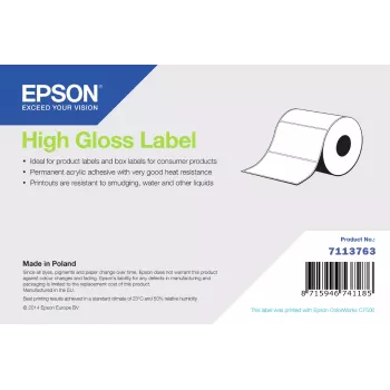 Epson 7113763 kiiltävä tarra-aihiorulla, 210 x 297 mm, 194 tarraa
