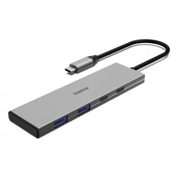 Hama 00200147 USB-keskitin USB Type-C 10000 Mbit/s harmaa