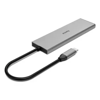 Hama 00200147 USB-keskitin USB Type-C 10000 Mbit/s harmaa