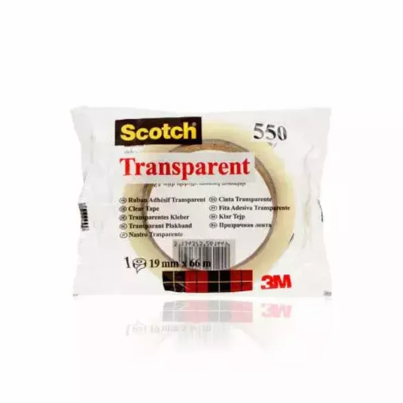 3M Scotch 550 teippi 5501966FL, 19 mm x 66 m, läpinäkyvä