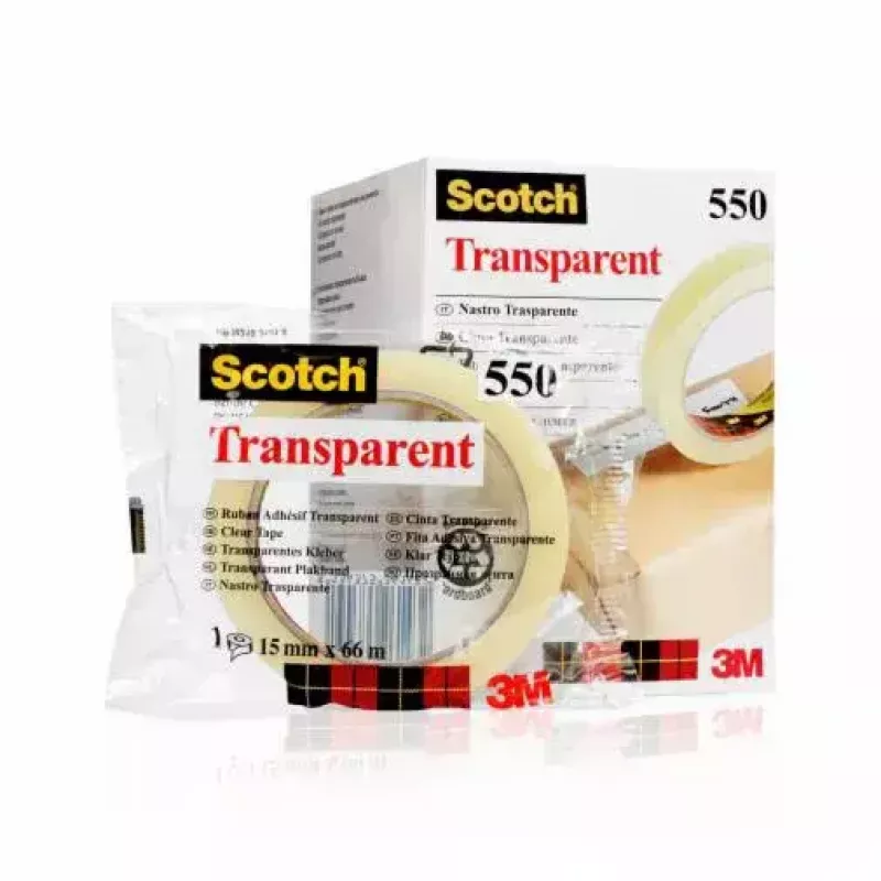 3M Scotch 550 teippi 5501966FL, 19 mm x 66 m, läpinäkyvä