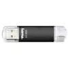 Hama Laeta Twin USB-muistitikku, USB 3.0, 128 GB, 40 MB/s, musta