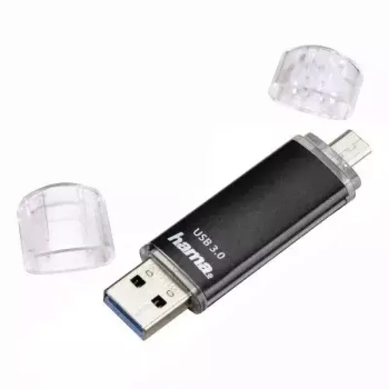 Hama Laeta Twin USB-muistitikku, USB 3.0, 128 GB, 40 MB/s, musta