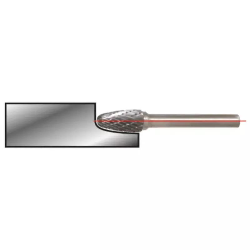 Pyörivä jyrsin KS Tools 515.3261 metalli soikea 3 mm valuraudalle ja muoville