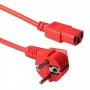 ACT virtajohto verkkopistoke CEE 7/7 pistoke (kulma) - C13 punainen 3 m