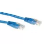 ACT Sininen 0,5 metrin LSZH U/UTP CAT6A -verkkokaapeli RJ45-liittimillä