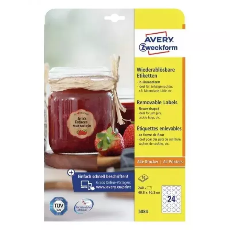 Itseliimautuvat tulostintarrat Avery 5084
