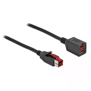 Jatkokaapeli virtalähdöllä USB DeLOCK 85985 24 V 1 m musta