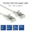 ACT harmaa 0,25 m LSZH U/FTP CAT6A datakeskus Slimline -verkkokaapeli snagless RJ45-liittimillä
