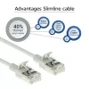 ACT harmaa 0,25 m LSZH U/FTP CAT6A datakeskus Slimline -verkkokaapeli snagless RJ45-liittimillä