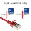 ACT punainen 0,5 m LSZH U/FTP CAT6A datakeskus Slimline -verkkokaapeli snagless RJ45-liittimillä