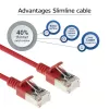 ACT punainen 2 m LSZH U/FTP CAT6A datakeskus Slimline -verkkokaapeli RJ45-liittimillä