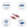 ACT punainen 2 m LSZH U/FTP CAT6A datakeskus Slimline -verkkokaapeli RJ45-liittimillä
