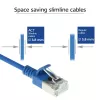 ACT sininen 0,25 m LSZH U/FTP CAT6A datakeskus Slimline -verkkokaapeli RJ45-liittimillä