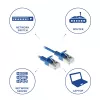 ACT sininen 0,25 m LSZH U/FTP CAT6A datakeskus Slimline -verkkokaapeli RJ45-liittimillä