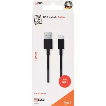 USB-kaapeli 2GO 795731 1 m USB B - USB C USB 3.2 Gen 1 musta