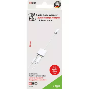 Lightning-kaapeli 2GO 797239 0,1 m valkoinen Lightning - Lightning + 3,5 mm