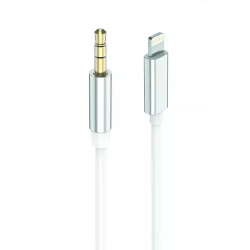 Audiokaapeli 2GO 797218 1 m 3,5 mm Lightning valkoinen