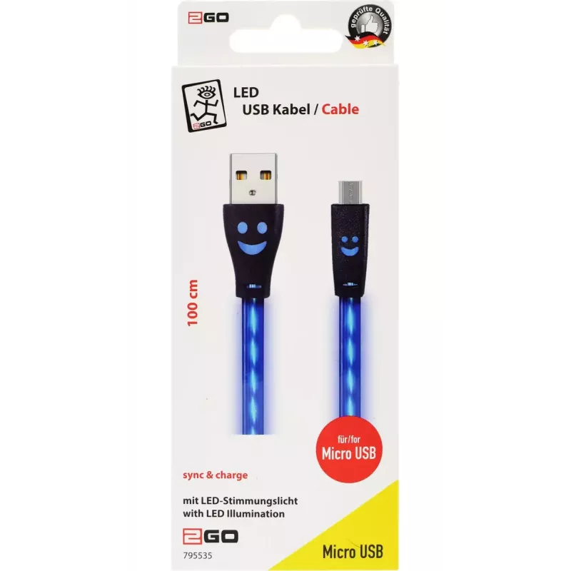 USB-kaapeli 2GO 795535 1 m USB B - Micro-USB B sininen