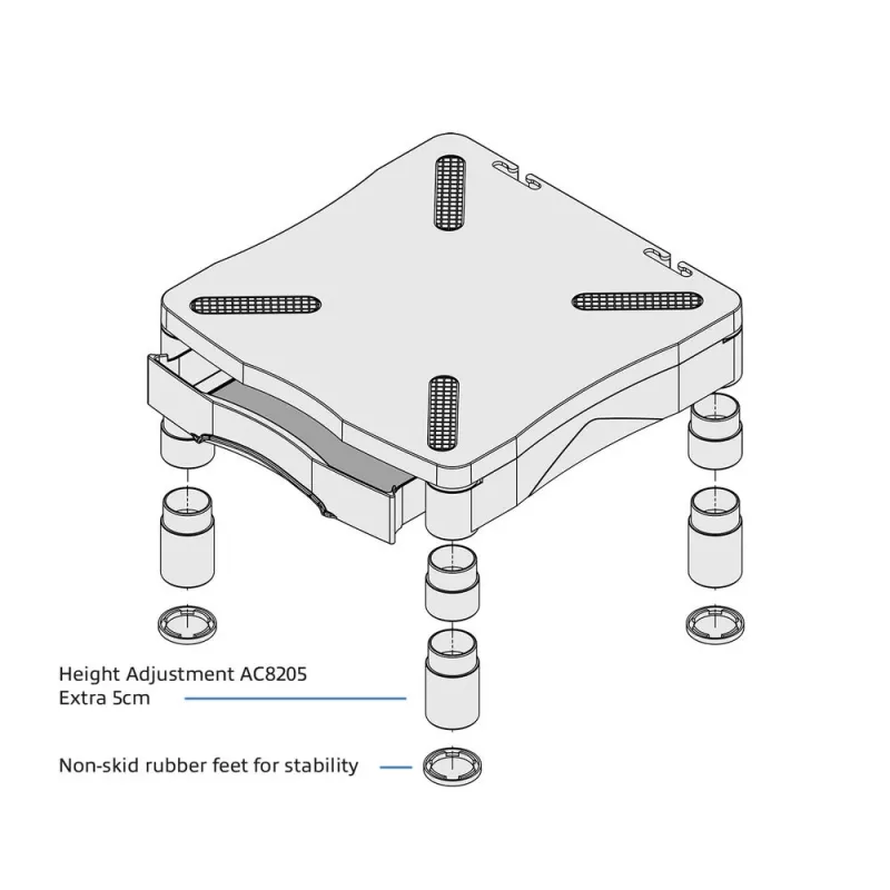 Jalat ACT AC8200 musta 65mm pöytäasennus
