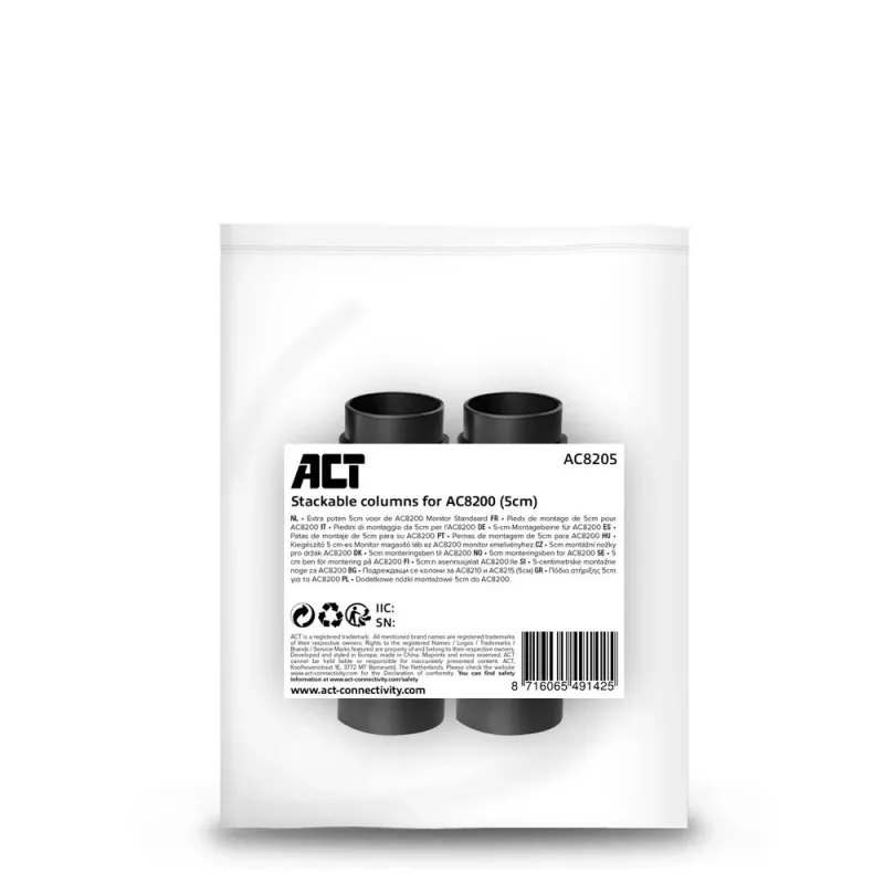 Jalat ACT AC8200 musta 65mm pöytäasennus