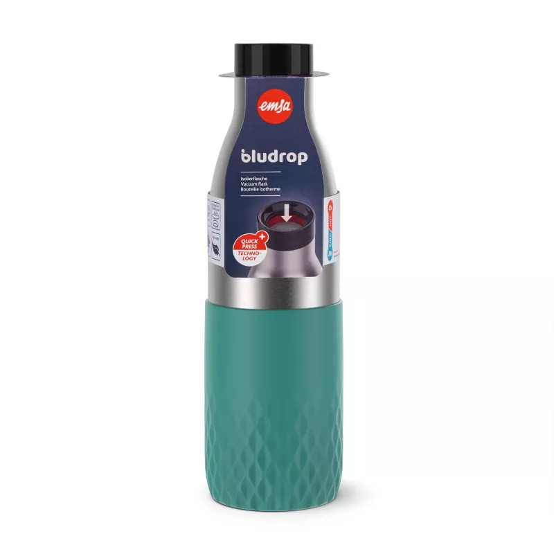 EMSA Bludrop Sleeve N31112 päivittäiskäyttöön 700 ml ruostumaton teräs vihreä, ruostumaton teräs