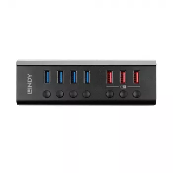 Lindy 4 portin USB 3.0 -keskitin 3 Quick Charge 3.0 -liitännällä
