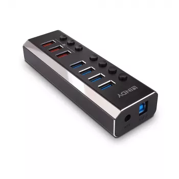 Lindy 4 portin USB 3.0 -keskitin 3 Quick Charge 3.0 -liitännällä