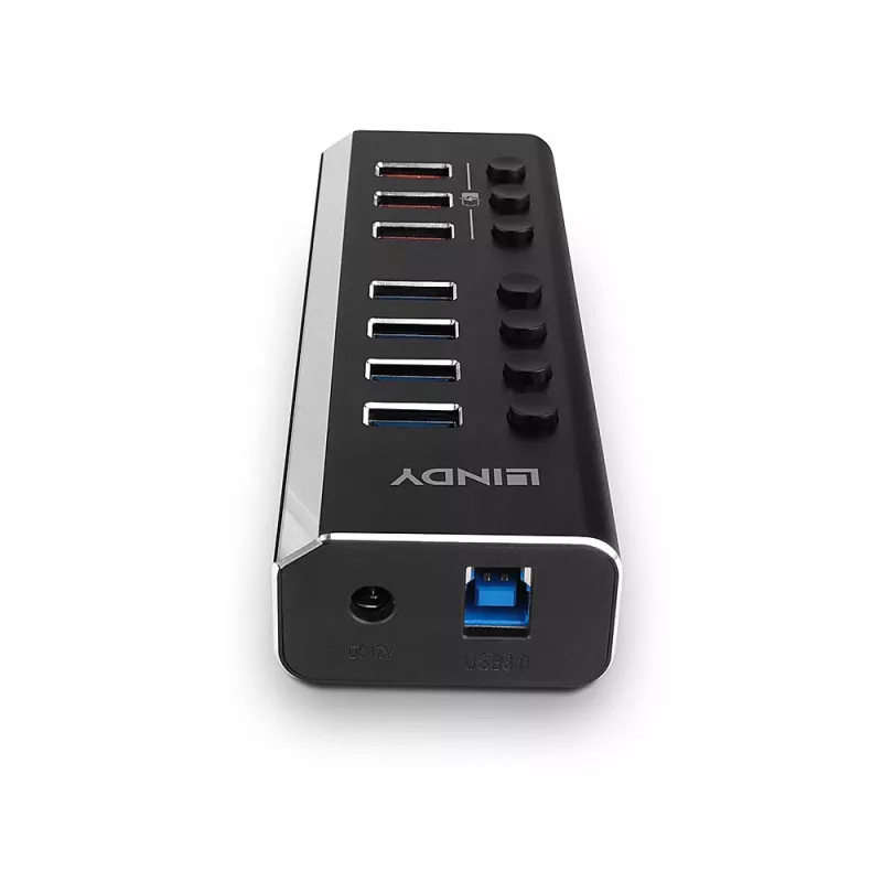 Lindy 4 portin USB 3.0 -keskitin 3 Quick Charge 3.0 -liitännällä