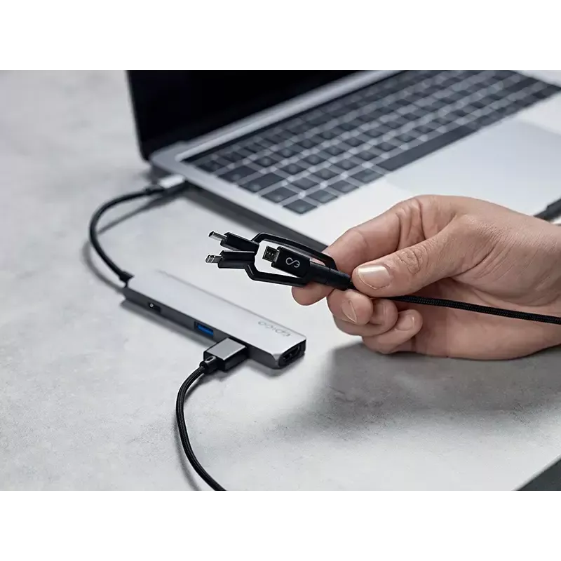 USB-A–USB-C-/Micro-USB-B-/Lightning-3-in-1-kaapeli 1,2 m Epico