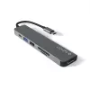 USB-keskitin Epico 9915112100080 — USB Type-C-isäntä, HDMI, USB 2.0, USB Type-C, MicroSD-/SD-kortinlukija, alumiini/TPU, harmaa