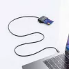 Manhattan USB-C kontaktisirukortinlukija MicroSD-paikalla, USB Type-C-pistoke kontaktilukijaliitäntään ja microSDXC, tukee Windowsia, macOS:ää ja Linuxia, lukee SIM-kortteja adapterilla, kaapeli 1 m, musta, kolmen vuoden takuu