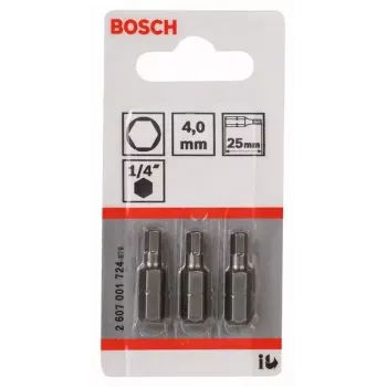 Bosch 2607001724 kuusiokoloterä 4 mm, erittäin kova, C 6,3, 3 kpl