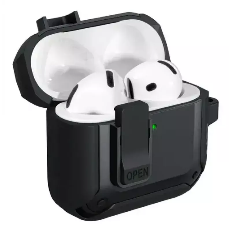 Suojakotelo AirPods 4 LAUT ZENTRY — polykarbonaatti + TPU, musta