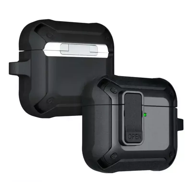 Suojakotelo AirPods 4 LAUT ZENTRY — polykarbonaatti + TPU, musta