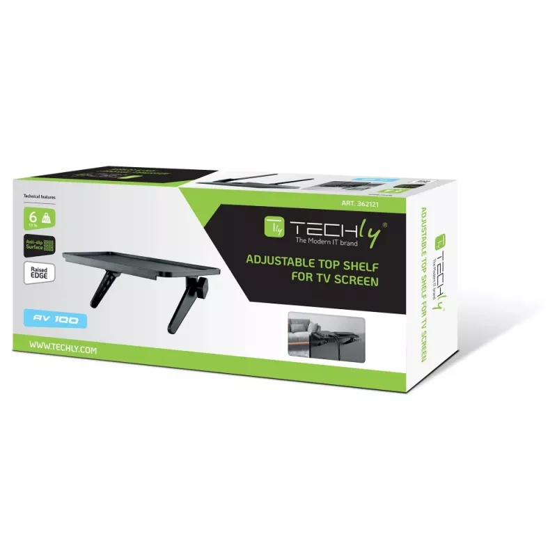 Techly ICA-DRS 902 AV-laitehylly musta muovi