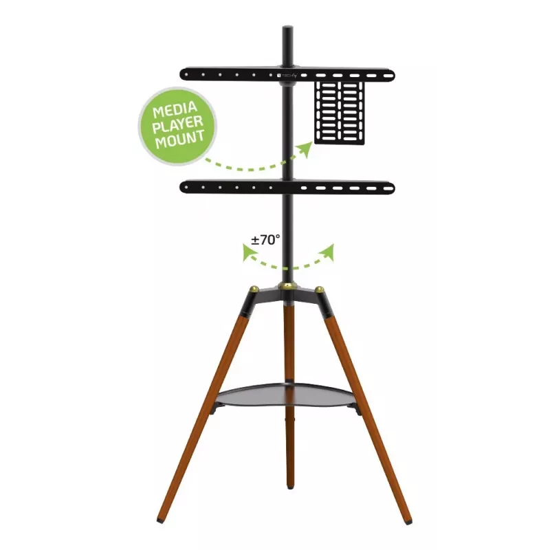 Techly ICA-TR58 TV-jalusta/stand 165,1 cm (65 inch) musta, puu