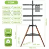 Techly ICA-TR58 TV-jalusta/stand 165,1 cm (65 inch) musta, puu