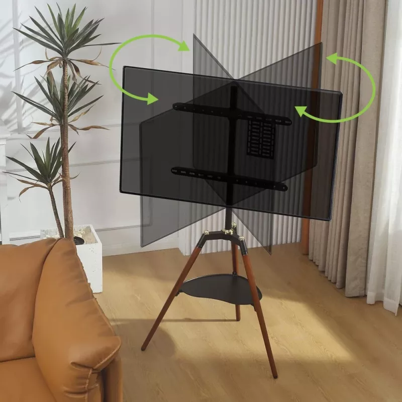 Techly ICA-TR58 TV-jalusta/stand 165,1 cm (65 inch) musta, puu