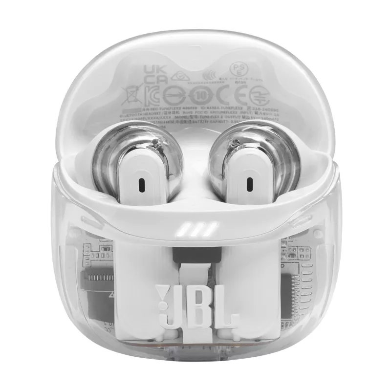 Headset JBL Tune Flex 2 Ghost Edition — True Wireless (TWS) In-Ear, Bluetooth, 20–20000 Hz, valkoinen