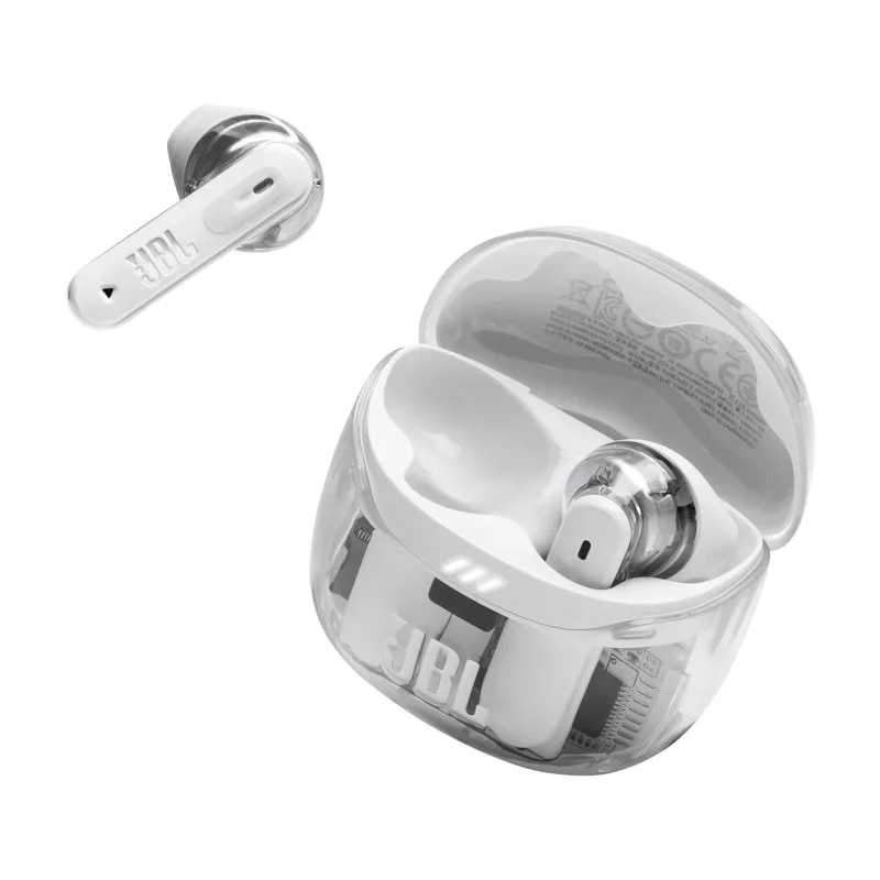 Headset JBL Tune Flex 2 Ghost Edition — True Wireless (TWS) In-Ear, Bluetooth, 20–20000 Hz, valkoinen