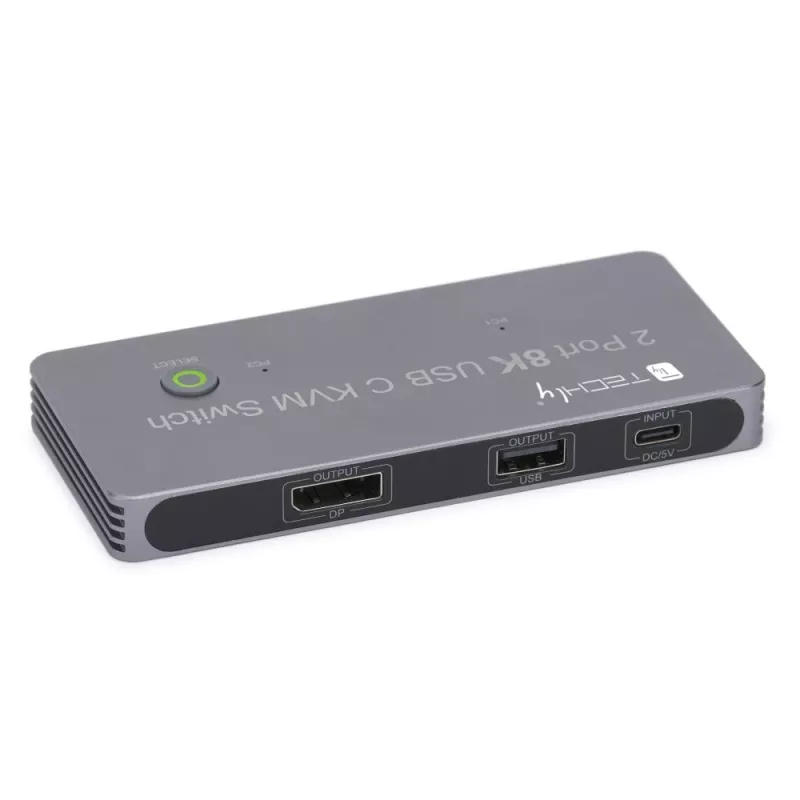 Techly IDATA KVM-DPC8K KVM-kytkin harmaa