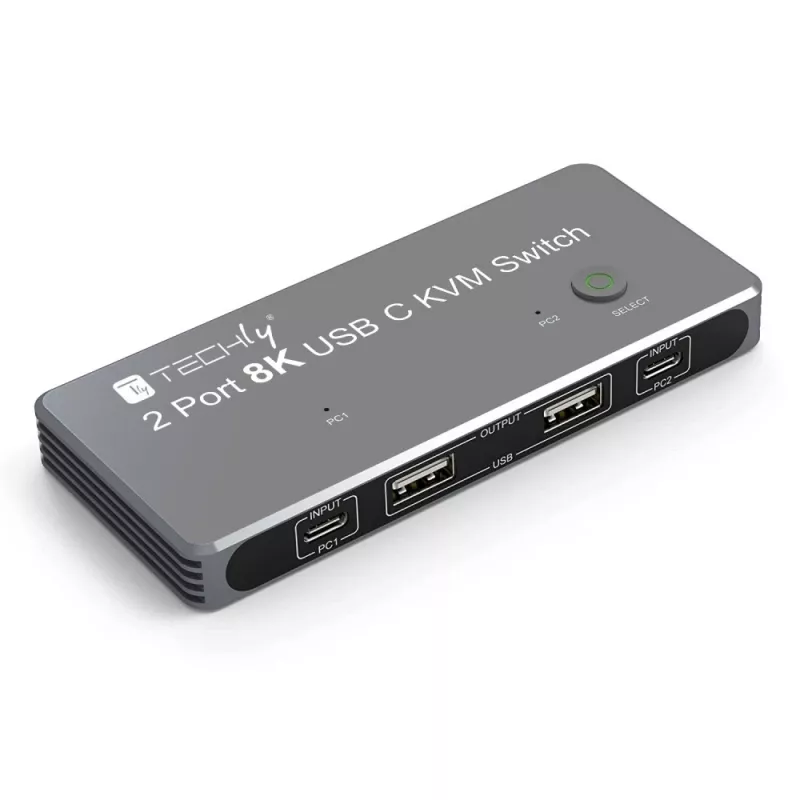 Techly IDATA KVM-DPC8K KVM-kytkin harmaa