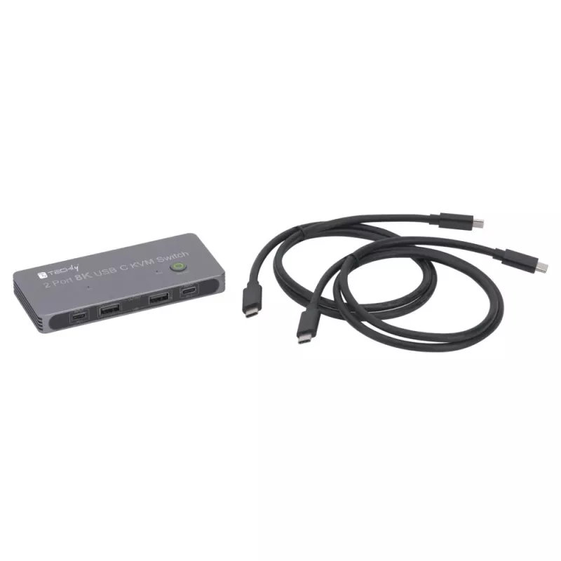 Techly IDATA KVM-DPC8K KVM-kytkin harmaa