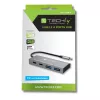 Techly IUSB32C-HUB4AC2 USB-C-keskitin, 4 porttia (2x USB-A, 2x USB-C), USB 3.2, 10 Gbps, hopea
