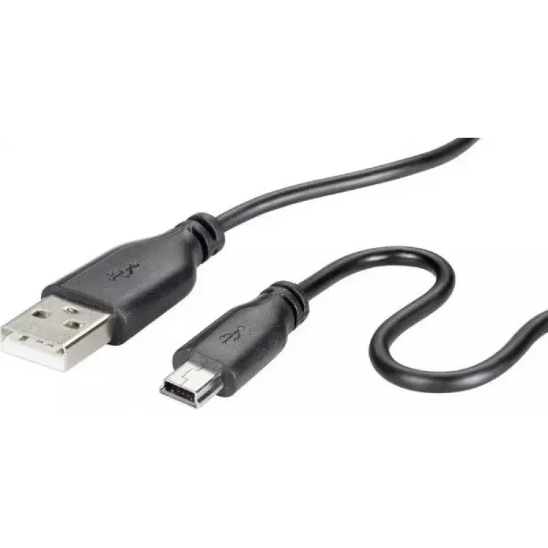 Renkforce RF-4080792 USB 2.0 -datakaapeli, USB-A - Mini-USB-B, 1 m, musta