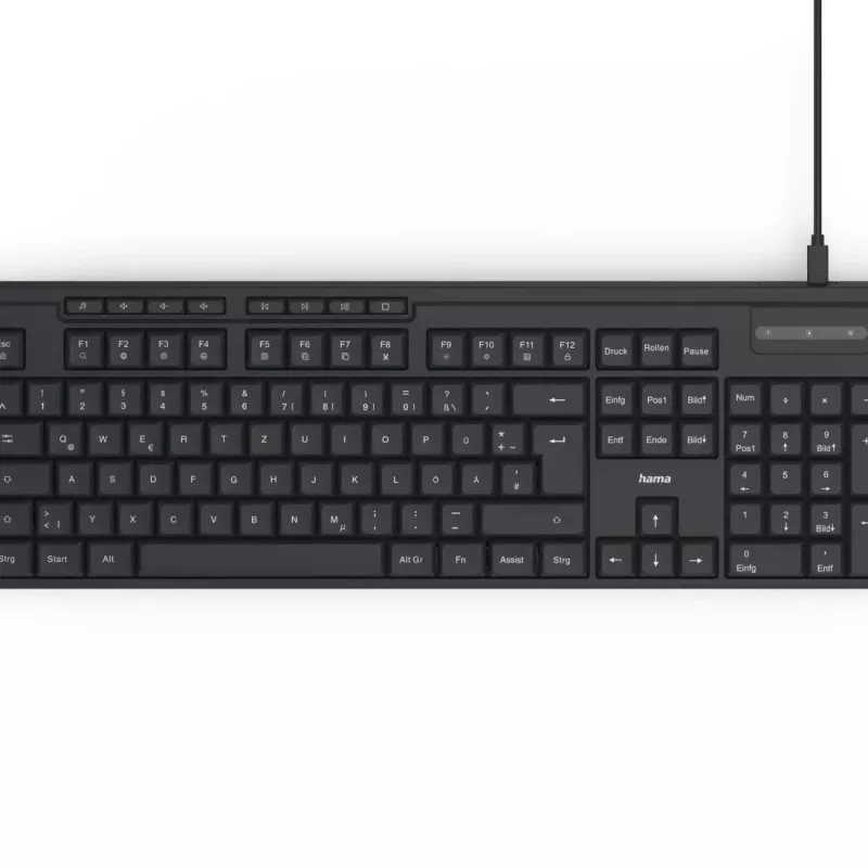Hama CKM-200 näppäimistö hiiri sisältyy Home/Office USB QWERTZ saksa musta