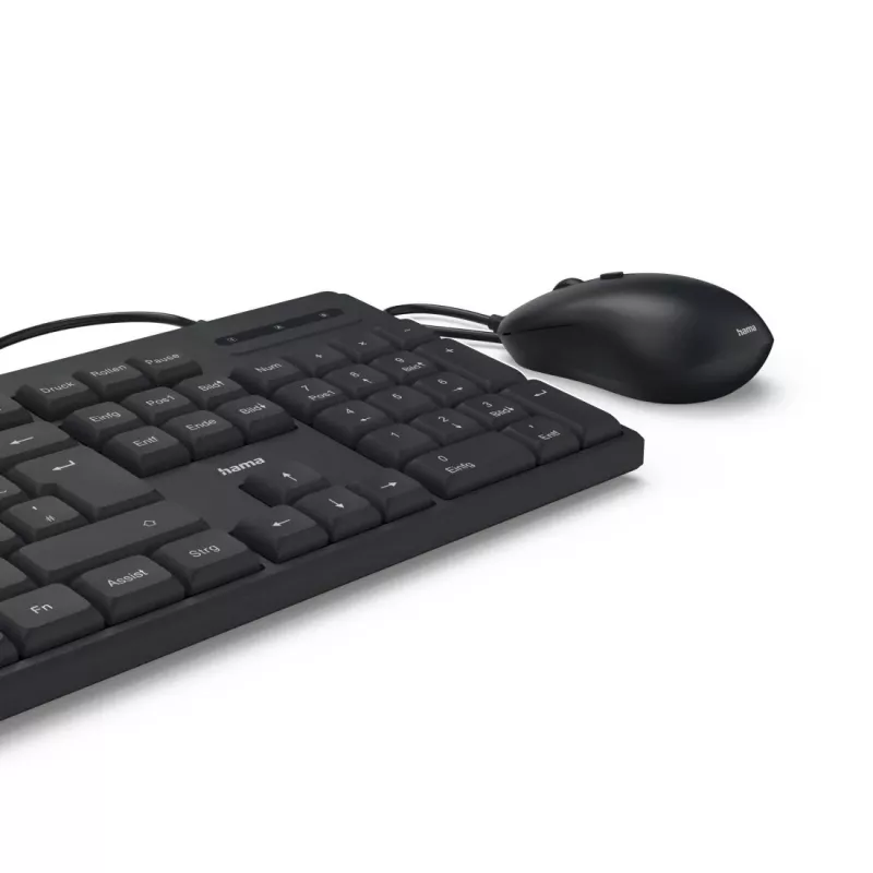 Hama CKM-200 näppäimistö hiiri sisältyy Home/Office USB QWERTZ saksa musta