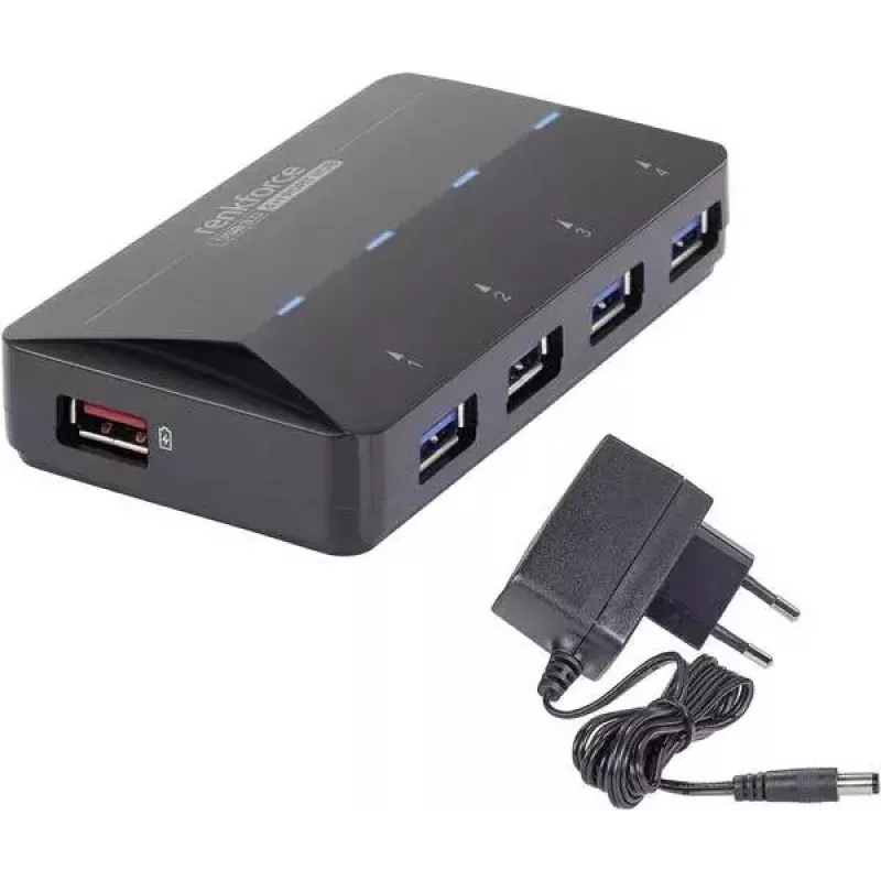 USB-keskitin Renkforce RF-3806031 USB 3.2 Gen 1 Type-B musta